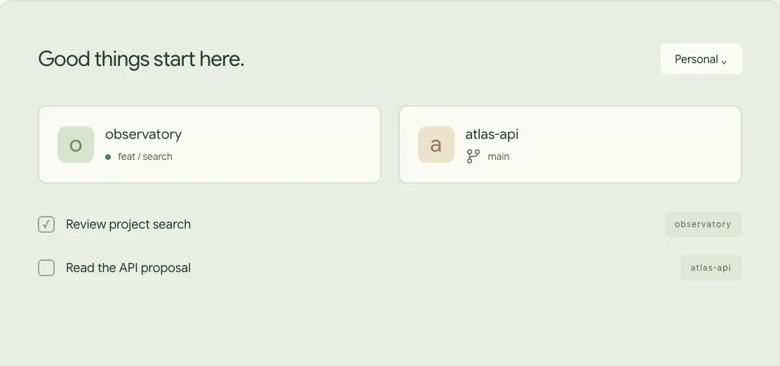 Placeholder illustration of recent projects and a project todo list.