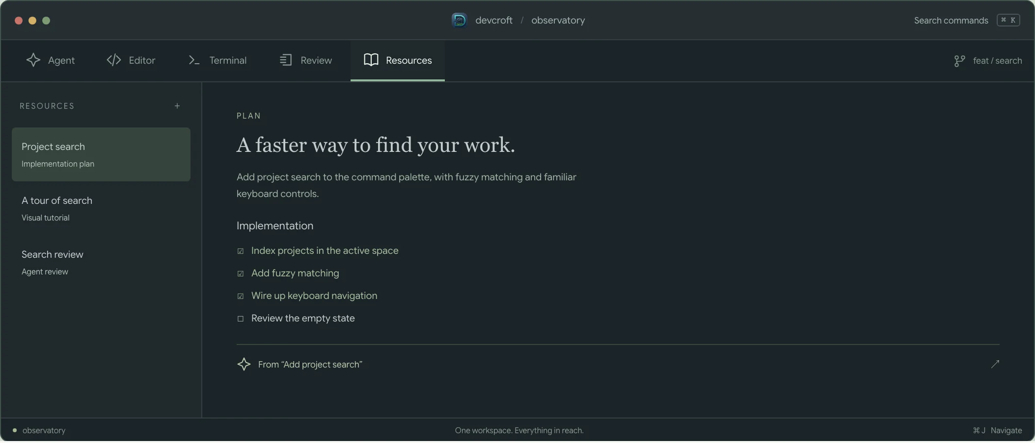 Placeholder illustration of repository resources and an implementation plan.